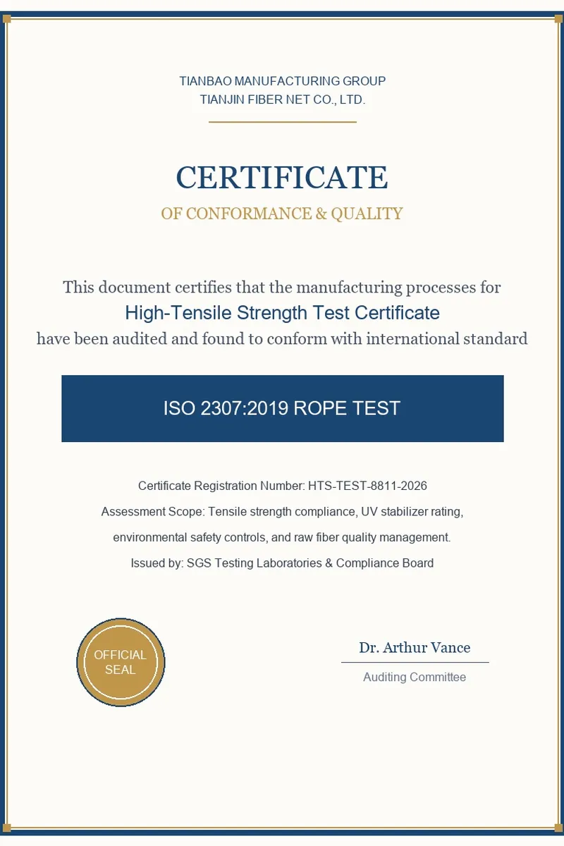 High-Tensile Strength Test Certificate